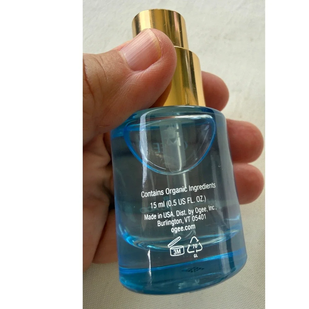 Ogee Elixir Hyaluronic Acid HA 1.5% Hydrating Serum 15ml 0.5oz Blue Glass Bottle